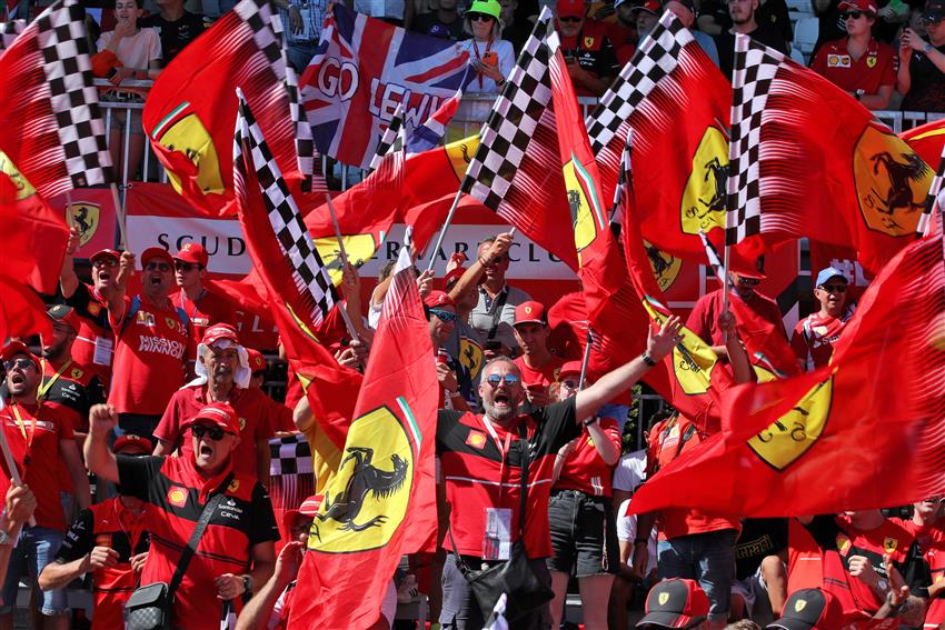 Ferrari fans with flags